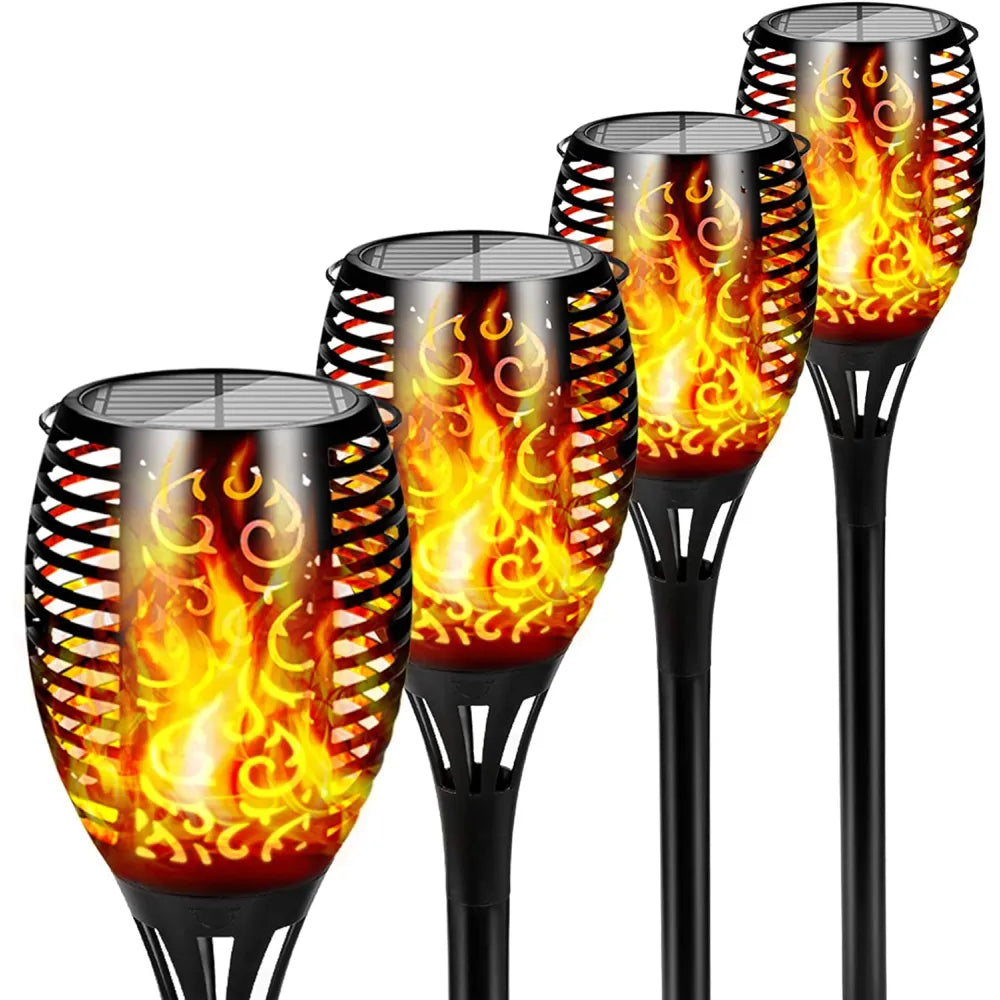 Vibe Geeks 12 LED Light Solar Powered Flame Torch Decorative