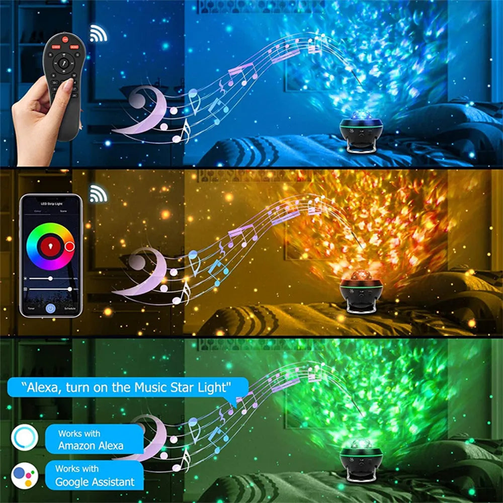 Vibe Geeks Galaxy Projector Bluetooth Speaker Remote