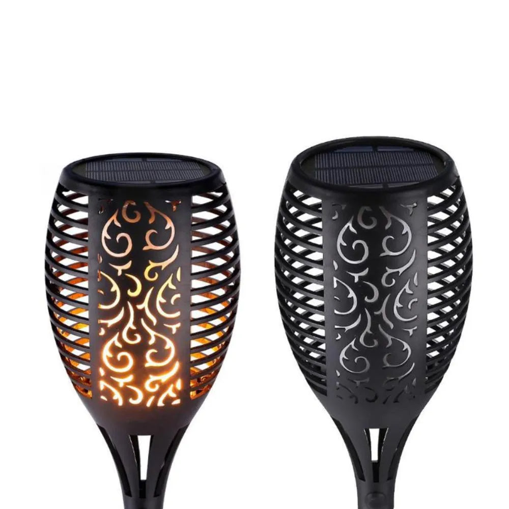 Vibe Geeks 12 LED Light Solar Powered Flame Torch Decorative