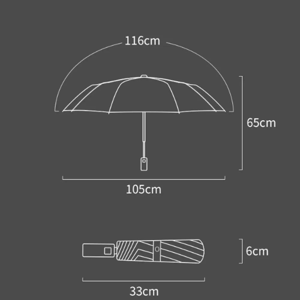 Vibe Geeks 10 Ribs Fully Automatic Reverse Closing Umbrella