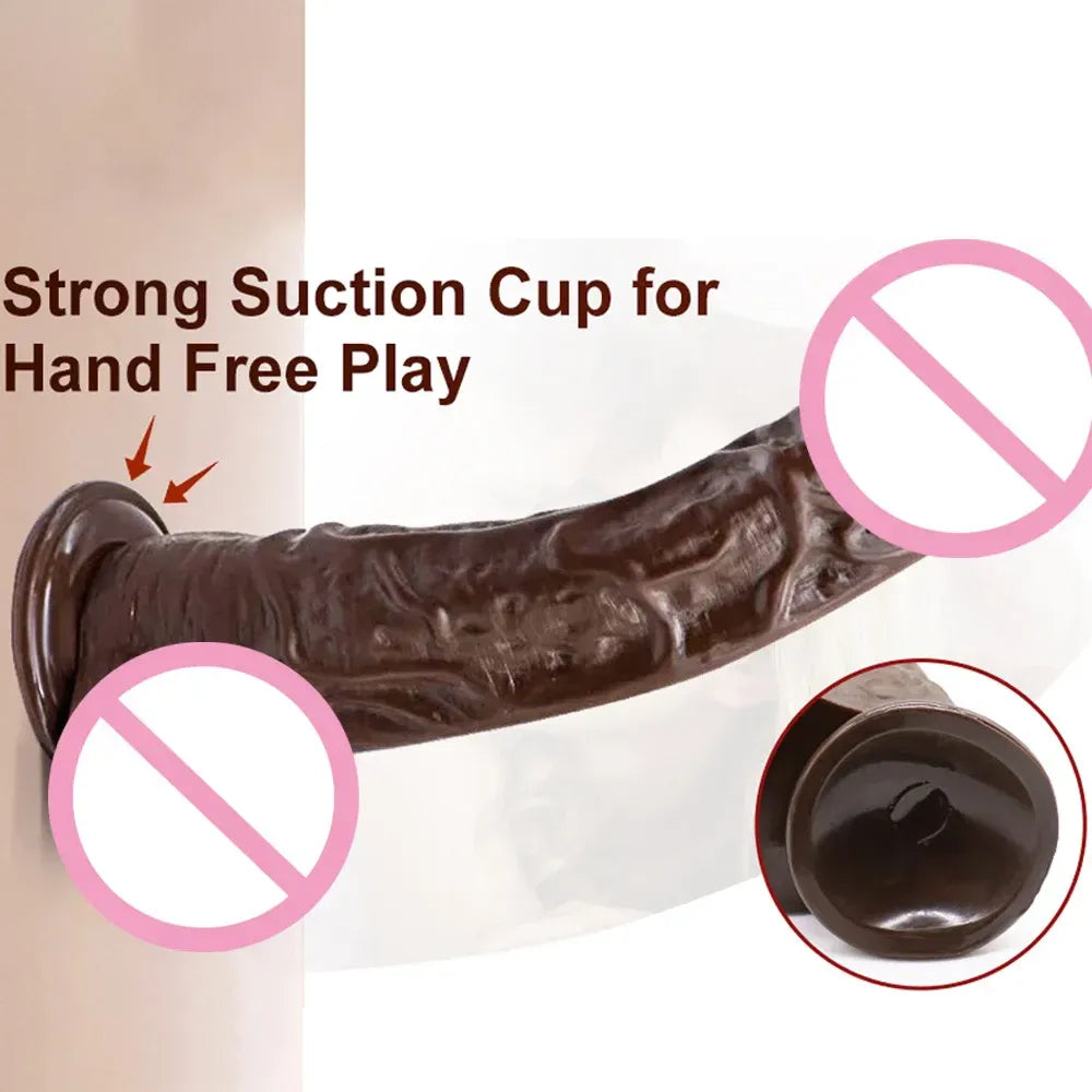 9 Inch Realistic Silicone Dildo with Suction Cup for Women