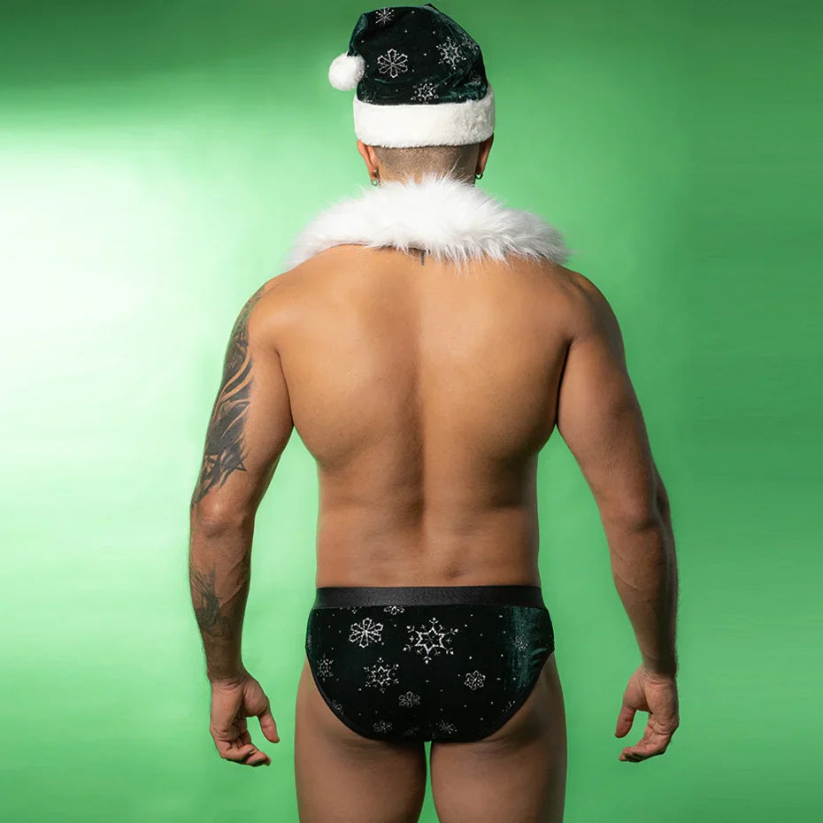 Feather Bodysuit Men Christmas Lingerie Set Alluring Role