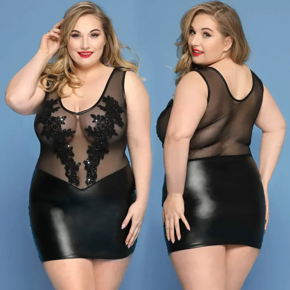 Alluring Teacher Cosplay Lingerie Black Dress Babydoll