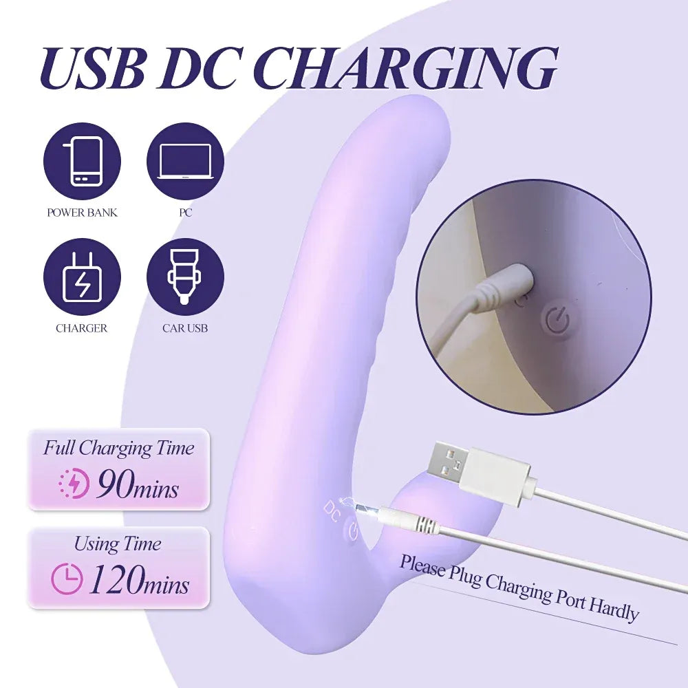 App Controlled Double Dildo Vibrator for Couples Dual