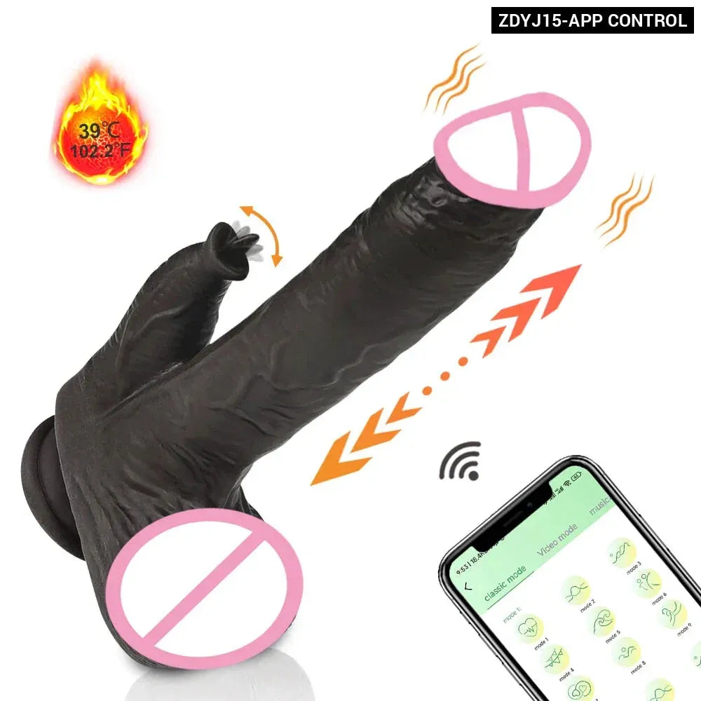 App Controlled Heating Dildo Vibrator for Women Realistic G