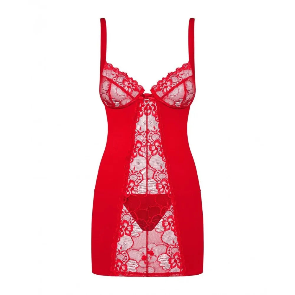 Babydoll By Obsessive D605 Red L/Xl