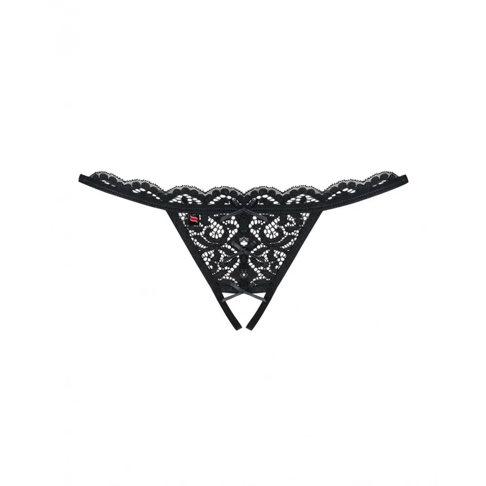Black Lace Thong By Obsessive 831-Thc-1 L/Xl