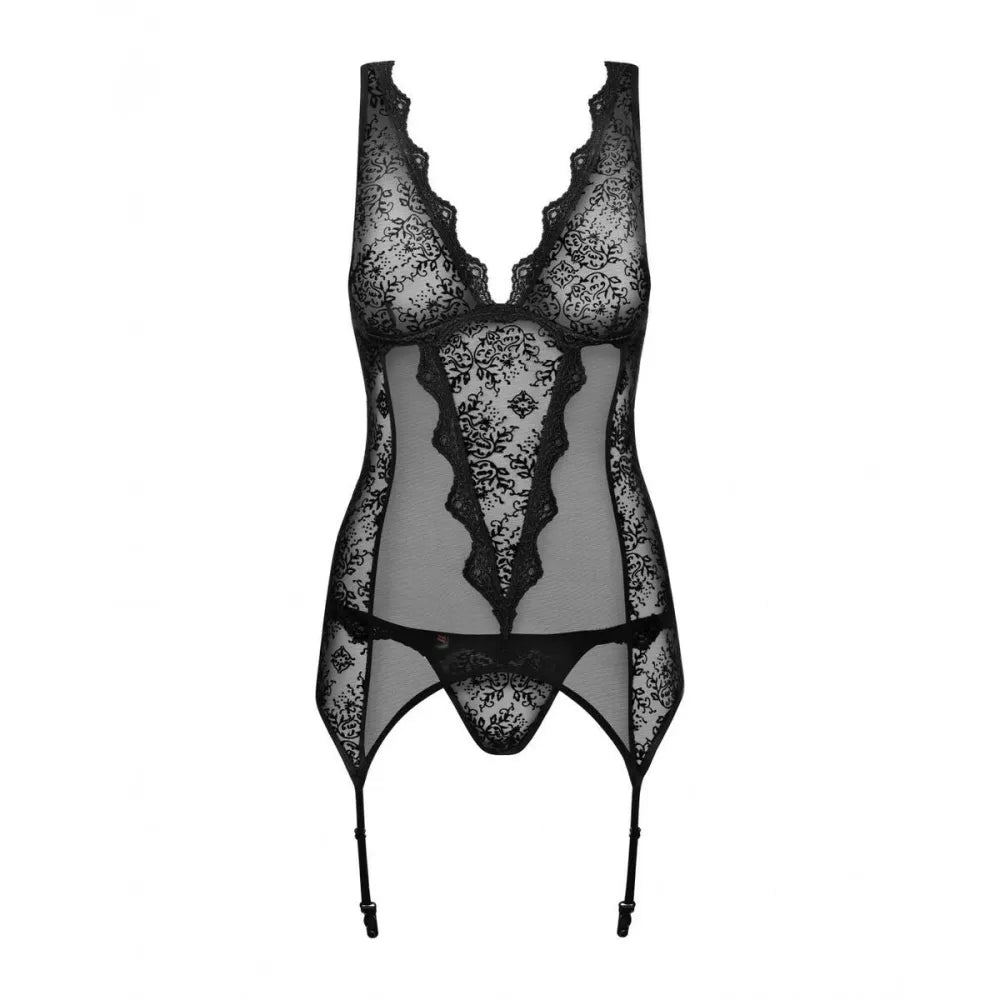 Corset By Obsessive Emperita Black L/Xl
