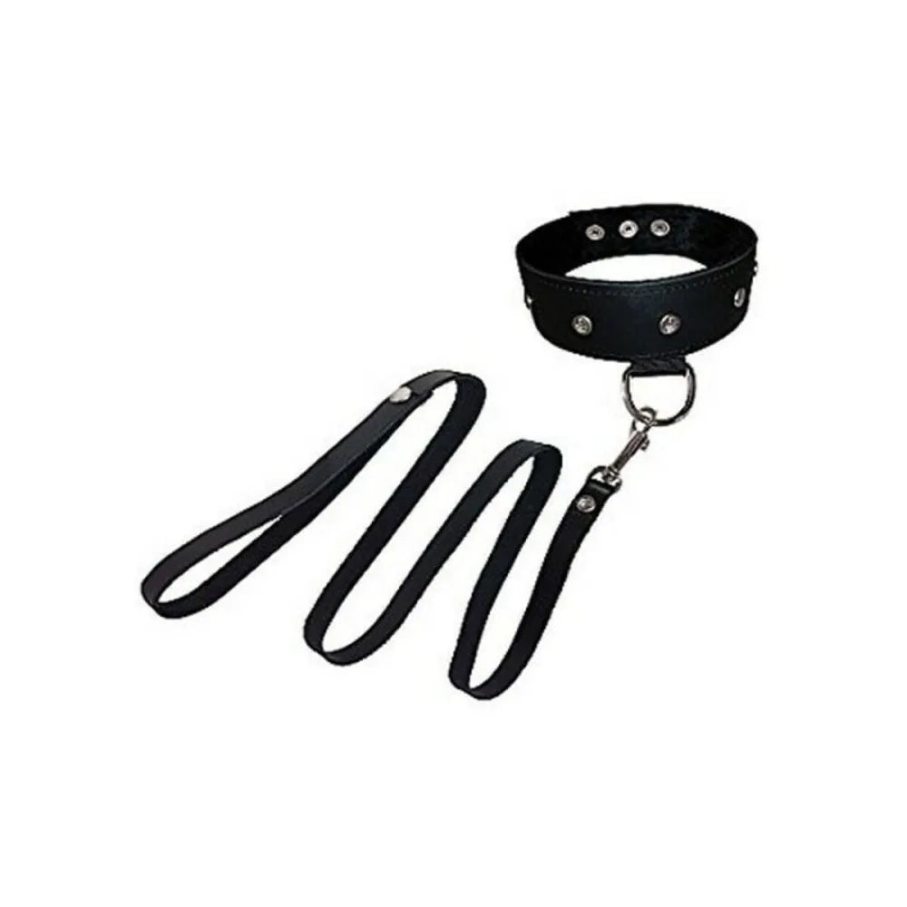 Leather Collar & Leash Set By Sportsheets Ss432-02