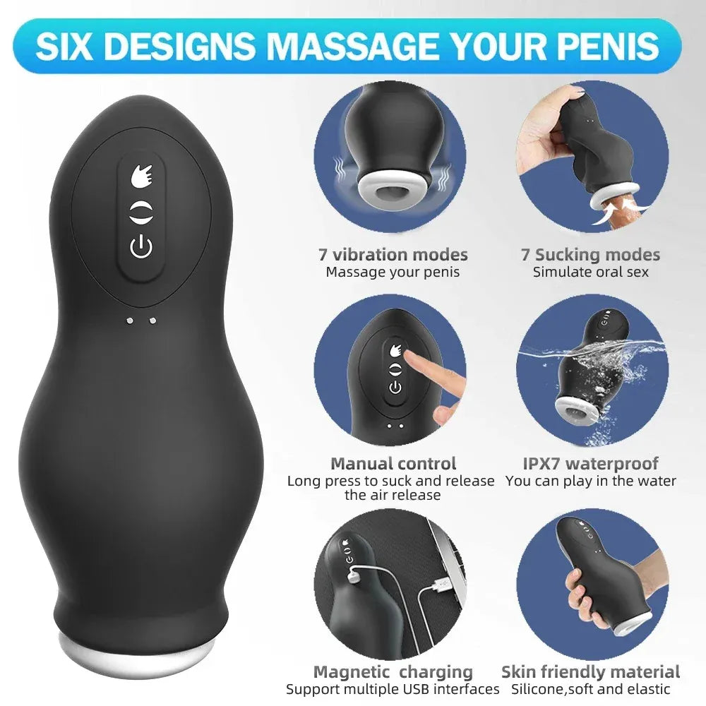 Male Masturbation Cup Automatic Sucking Vibrator for Oral