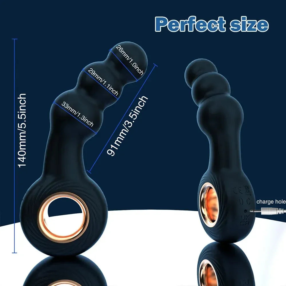 Male Prostate Massager 3 Beads Vibrating Anal Stimulation