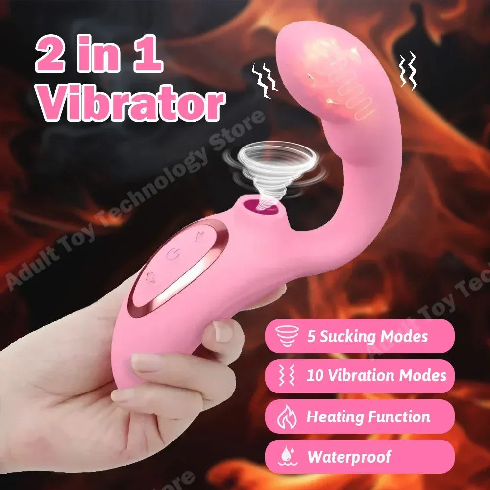 Powerful Dual Stimulation Clit Sucker & G-Spot Vibrator