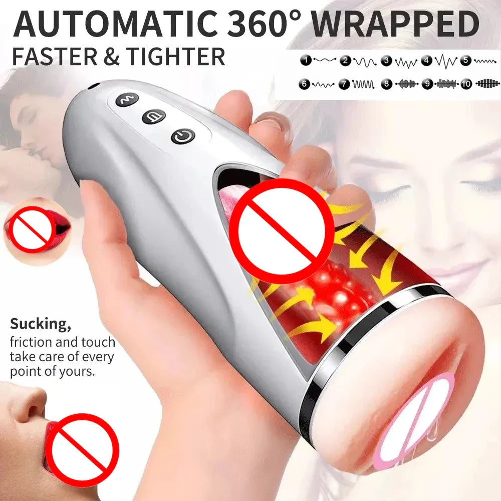 Powerful Male Masturbator Cup for Oral Sex Training