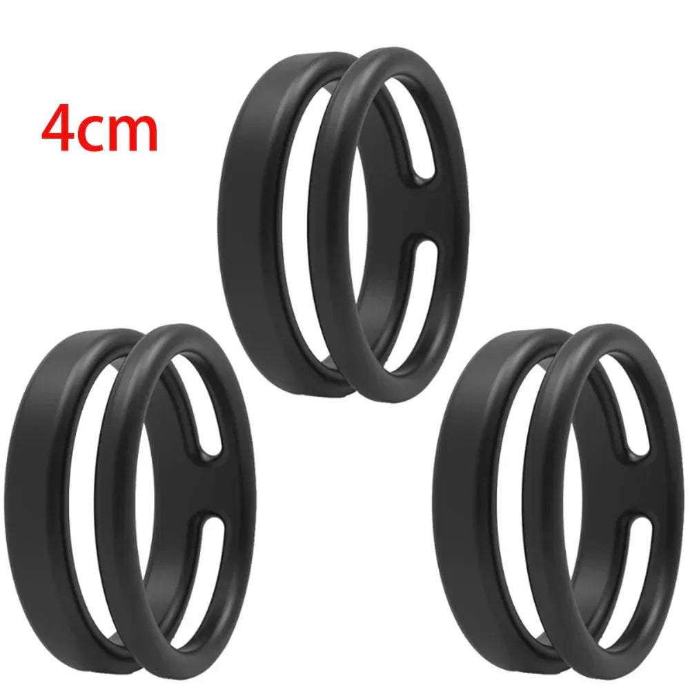 Silicone Dual Cock Rings For Men Delay Ejaculation &