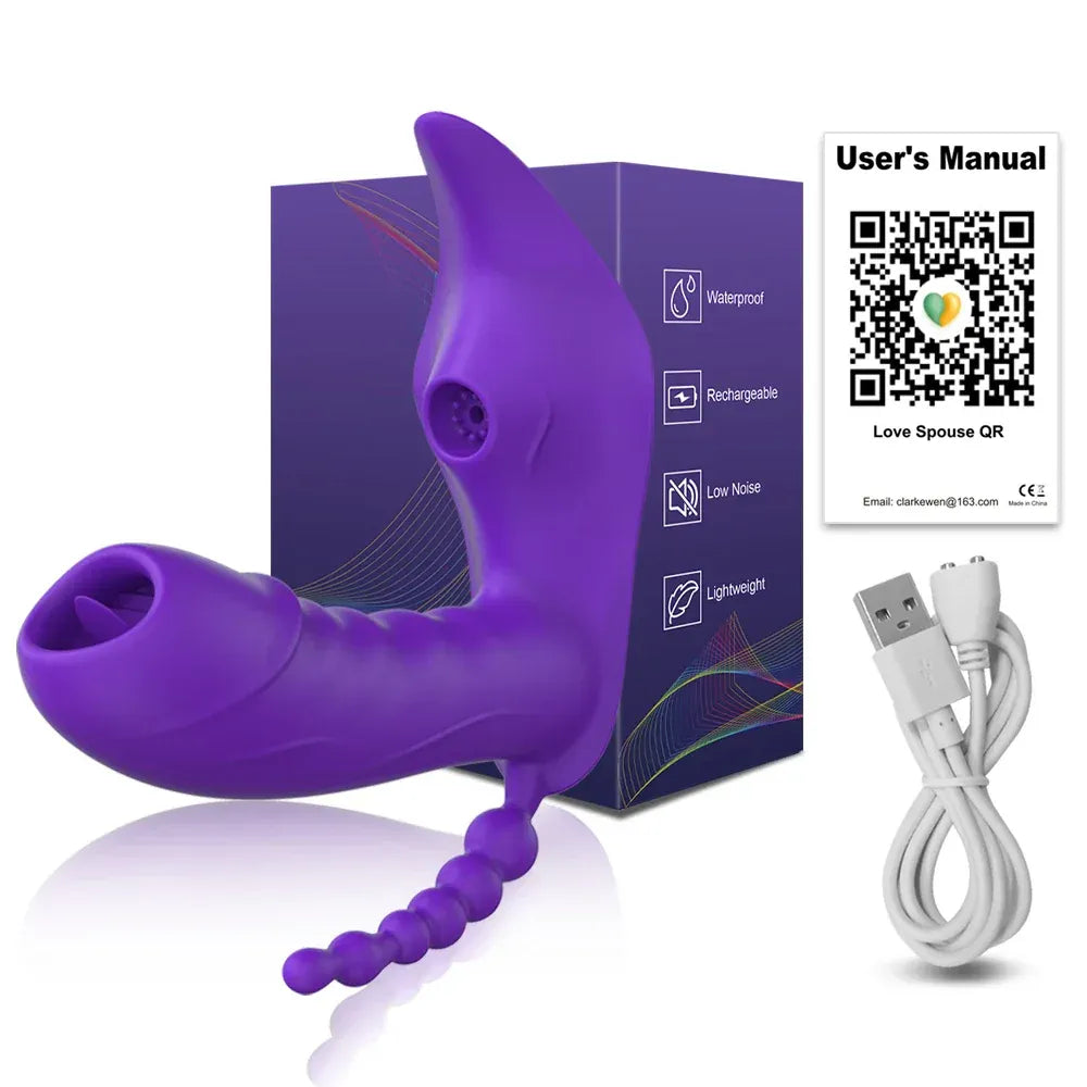 Wireless Remote Control Dildo Vibrator 3 In 1 Stimulator