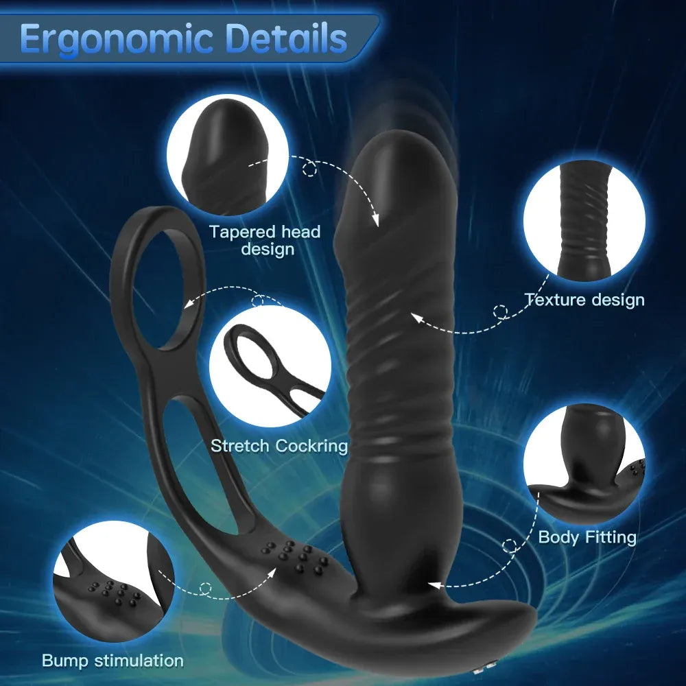 Wireless Thrusting Anal Plug For Men